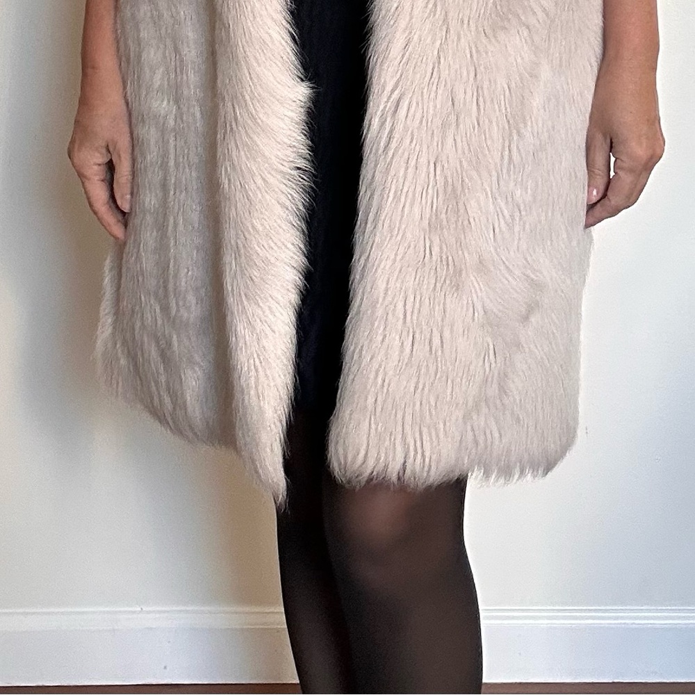 Reiss reversible shearling vest gray small